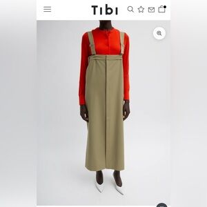 Tibi Tropical Wool Convertible Overall Skirt Sz 6